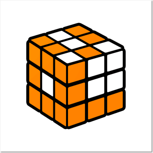 Orange And White Rubik's - 1 Posters and Art